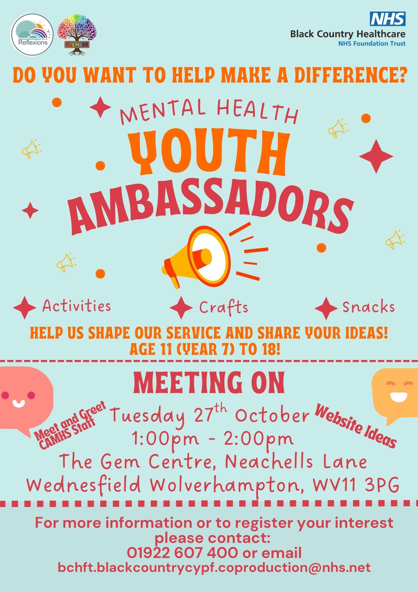 Tuesday 27th Oct MHYA Wolverhampton CAMHS