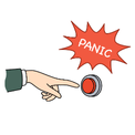 Image of hand pressing a panic button