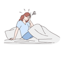 Image of young person thinking in bed