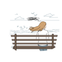 Image of young person sat on a bench deep in thought