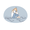 image of young person looking isolated