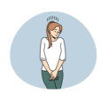 Image of young person in need of the toilet