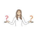 Image of young person with question marks in each hand