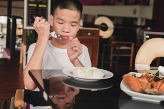 Dysphagia child eating photo