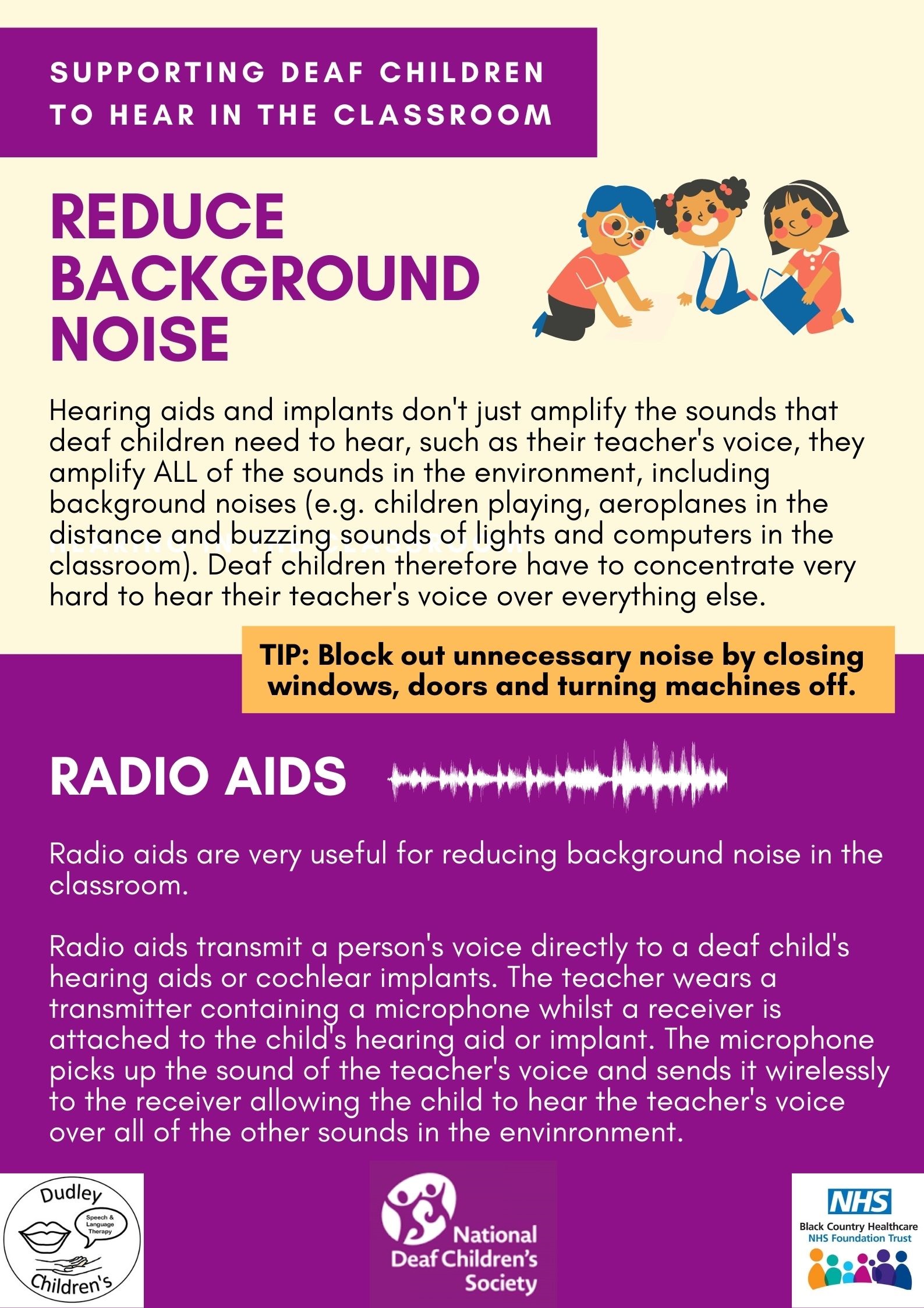 Support deaf children in the classroom